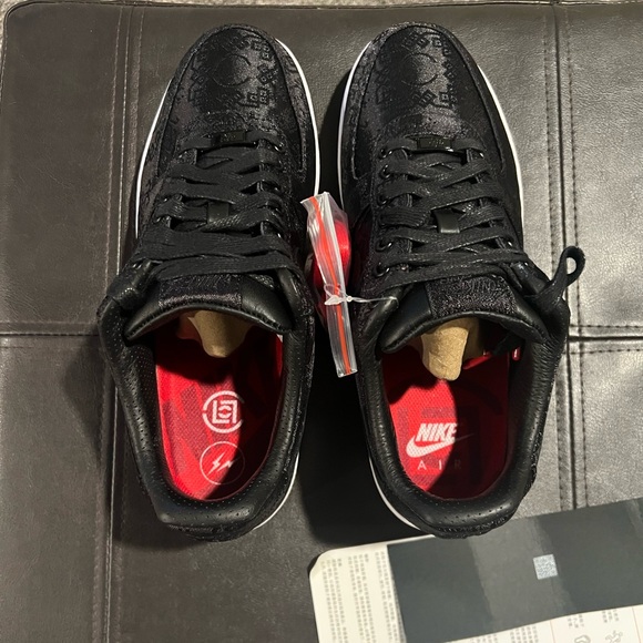 Nike Air Force 1 Low x Fragment x CLOT Black Silk CZ3986-001 Size 8.5 - Picture 4 of 10
